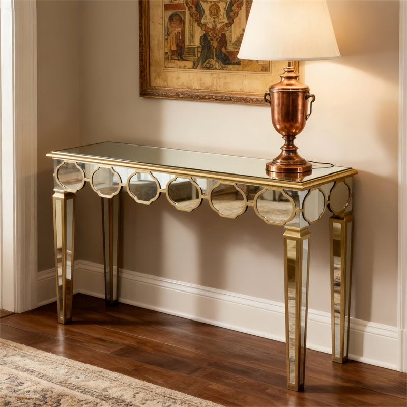 Jocqua 47.24'' Glass Top Console Table