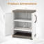 Armoire de rangement, buffet autoportant avec 2 portes et tablettes brun et blanc-129961288