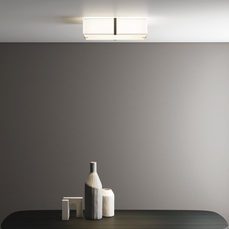 Ceiling Base LED Flush Mount, 5.12" H x 19.69" W x 19.69" D, White