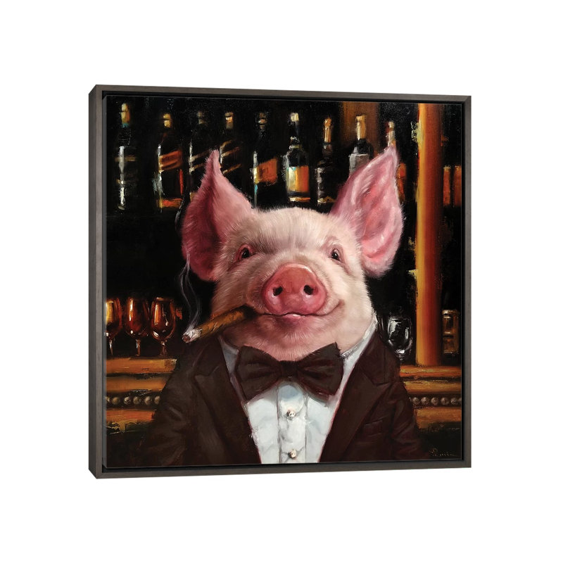 High Roller par Lucia Heffernan-impression, Pas de tapis, H 18 po x l 18 po x 1,5 po, Toile encadrée de bois rustique foncé