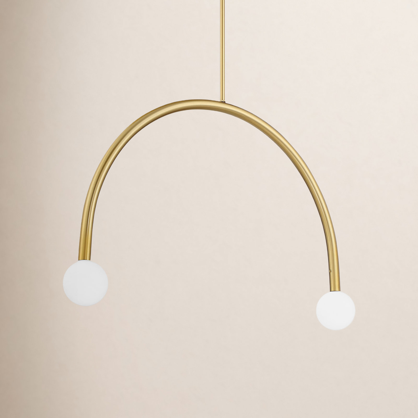 Kai 2-Light Chandelier, Natural Brass