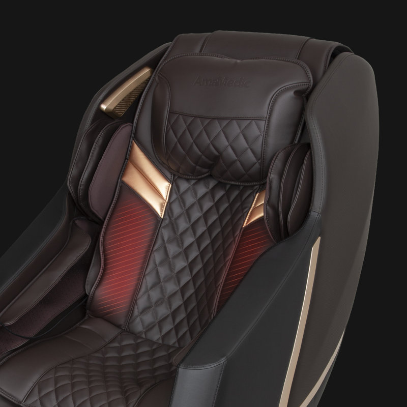 3D Premium Massage Chair, Black Faux Leather