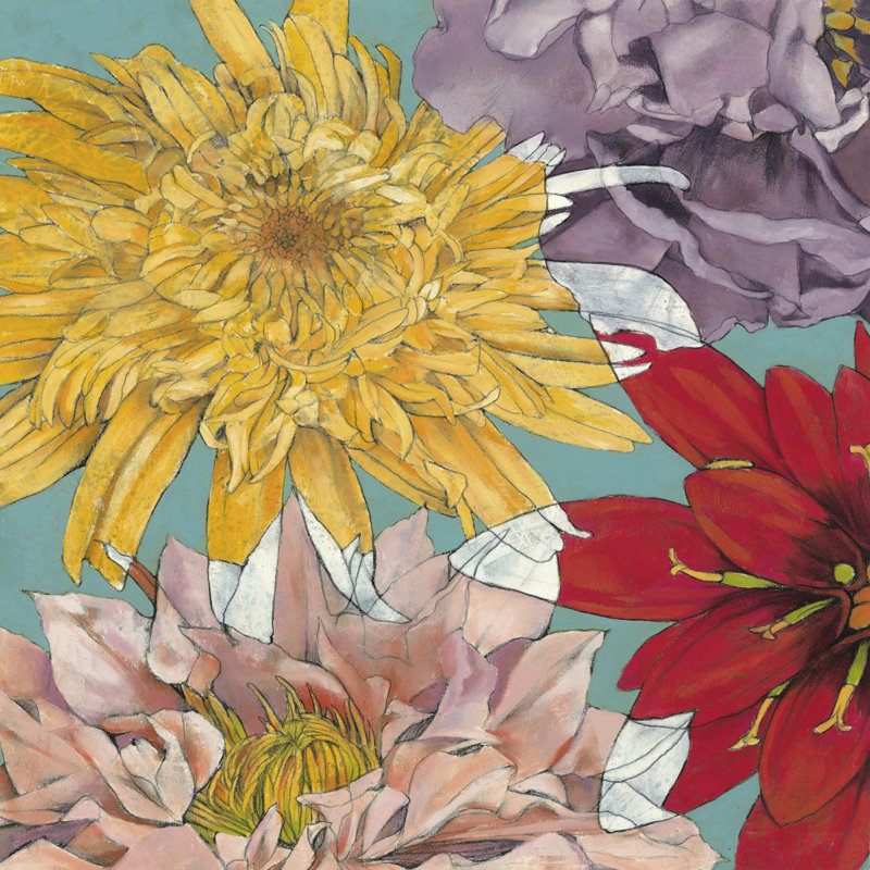 Flowers Float I by Jennifer Goldberger - Wrapped Canvas Print, 30cm H x 30cm W