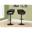 Tabouret de bar moderne à hauteur réglable avec tissu semblable au cuir et pivot en métal noir d'aspect cuir