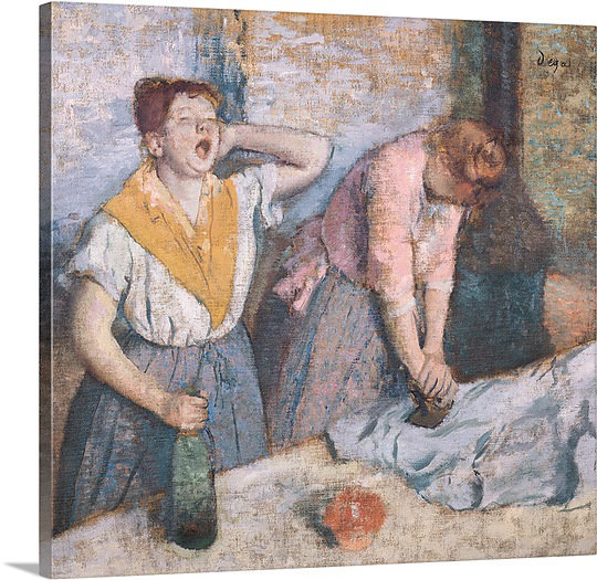 « the laundresses, c. 1884 by-textuel », reproduction d’art Edgar Degas, H 16 po x l 16 po x P 1,25 po, Toile