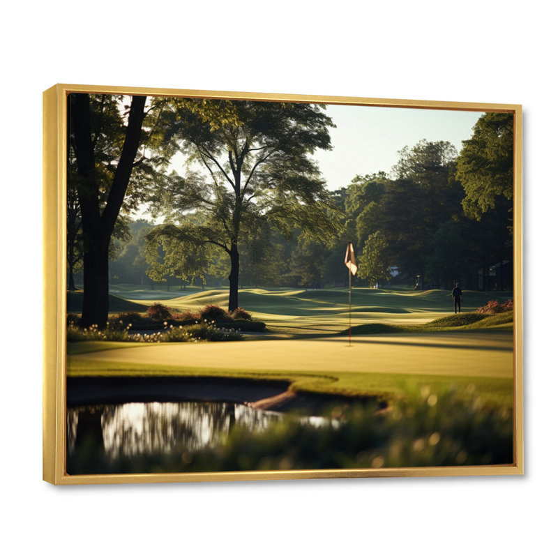 Golf Putting Green Tranquillity I - Sports Canvas Prints, Cadre flottant doré, H 12 po x l 20 po x P 1 po