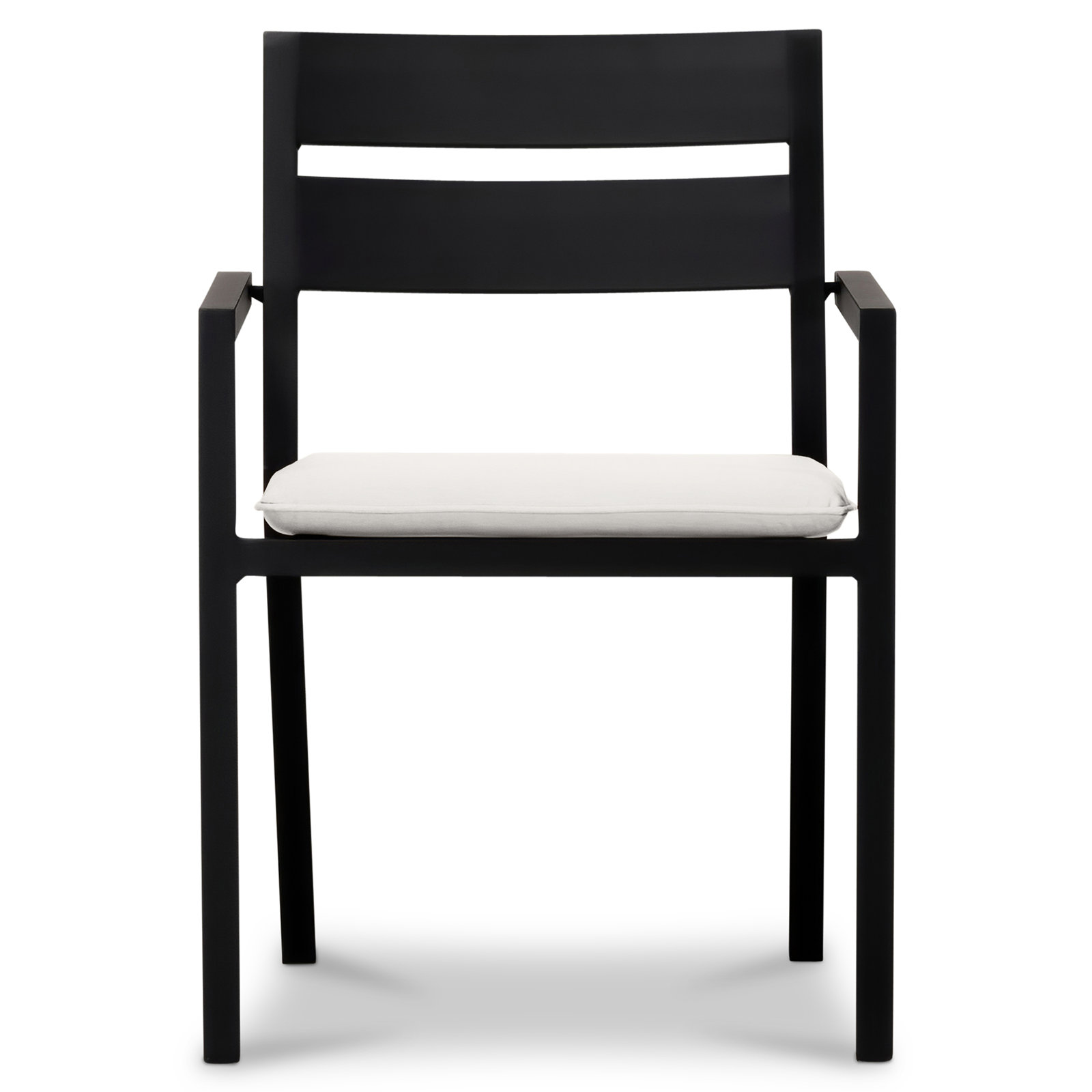 Molina 63" Sunbrella® Patio Dining Set, Black, Canvas Natural Sunbrella® Canvas