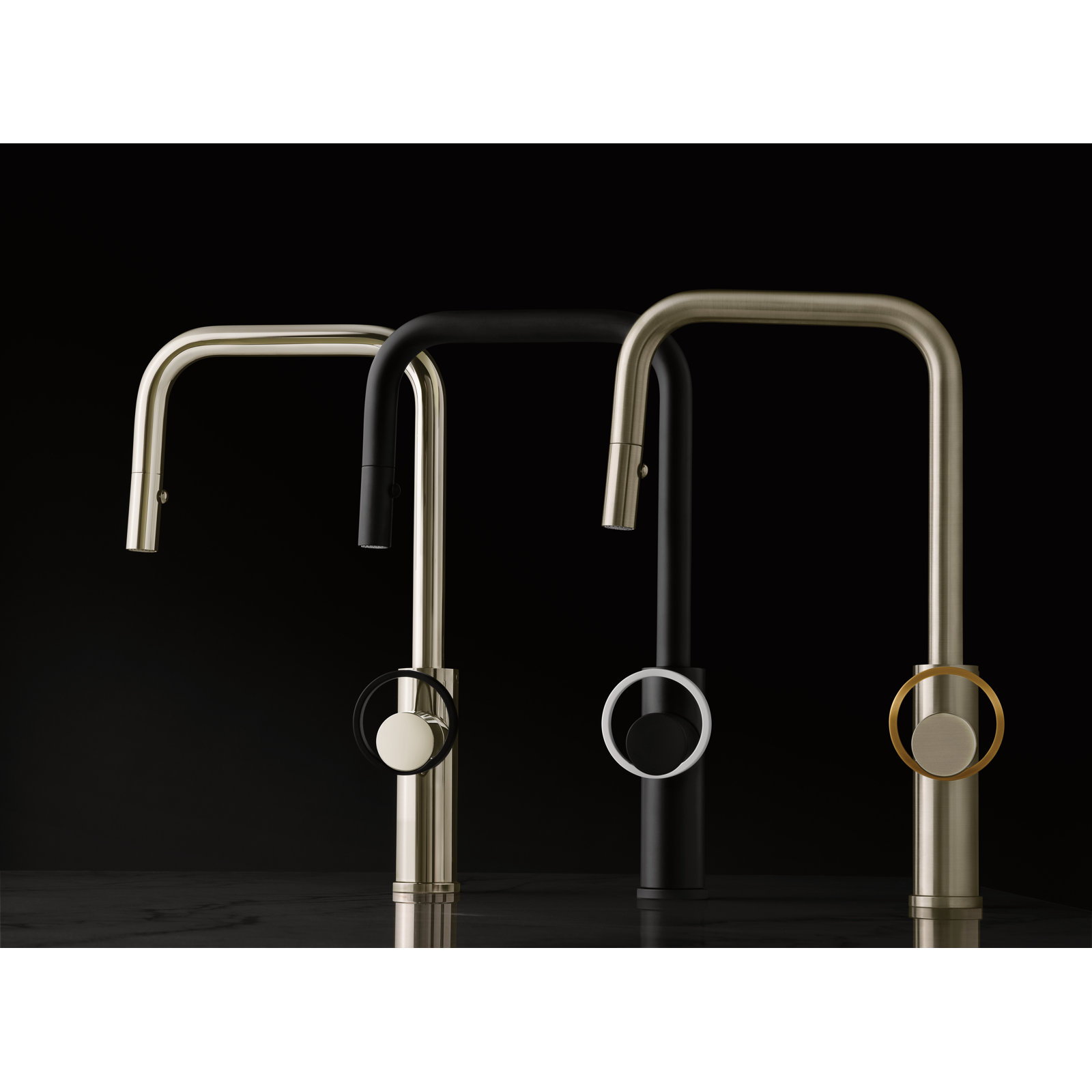 AllModern Linwood Pull Down Kitchen Faucet, Matte Black/Polished Chrome