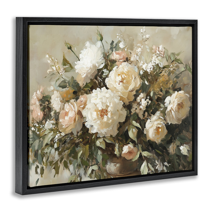 Cadre flottant Secret Garden Arrangement, design par Heidi Kuntz, Cadre flottant noir de jais, H 17 po x l 21 po