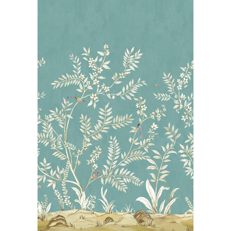 Vija Floral Wallpaper, Teal
