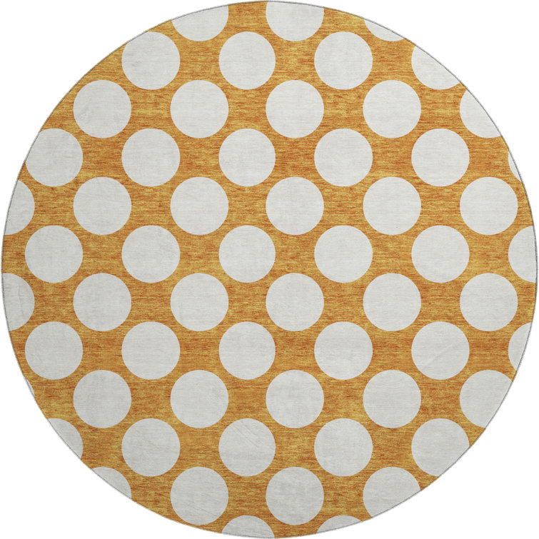 Premium Machine Washable Prisco Orange Rug