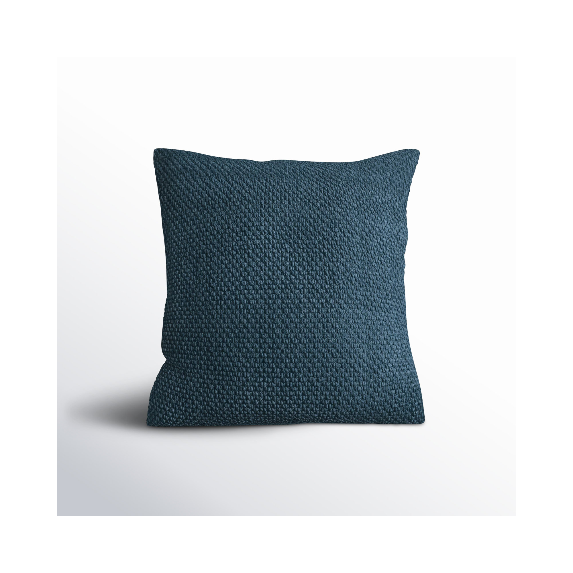 Mansel Textured Throw Pillow, Square 20", Polyester, Peacock Blue