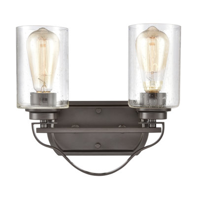 Éclairage pour salle de bain 2 lumières Market Square - Bronze huilé 12 po