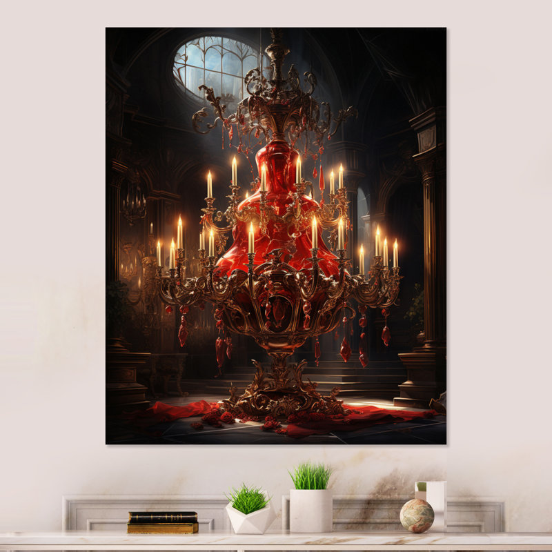 Baroque Dramatic Splendor I - lustre, reproduction d'art murale en métal, H 20 po x l 12 po x P 1 po