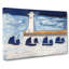 Four Luggars And A Lighthouse by Alfred Wallis - Wrapped Canvas-61855337