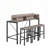 59"Console Table with Power Socket and LED light, 3 Saddle Stools-224191400