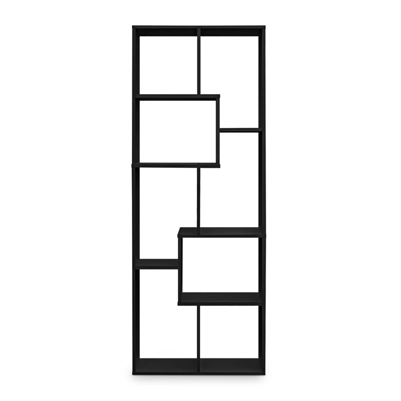 Ramani Geometric Bookcase, Black, 178cm H x 70cm W x 24cm D