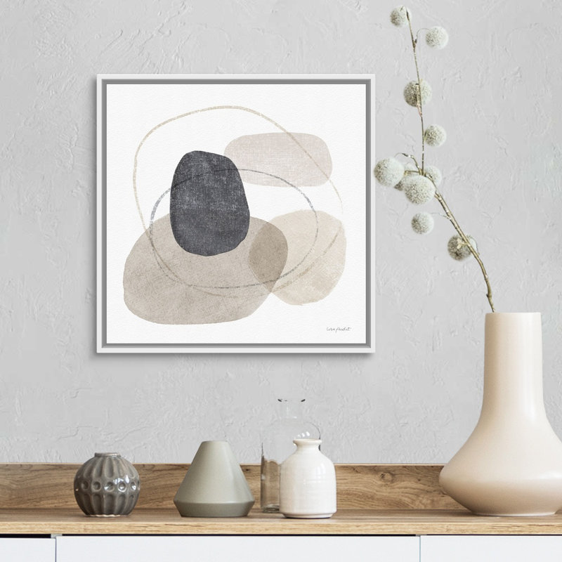 «Think Neutral 10» par Lisa Audit - Peinture sur toile, H 17,25 po x l 17,25 po, Toile avec cadre photo, Blanc
