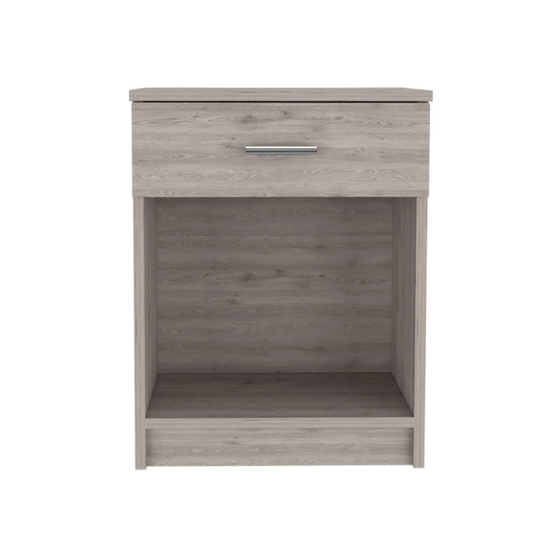 Table de chevet à un tiroir et une tablette, Gris clair