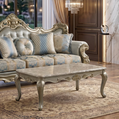 Bellara Traditional Coffee Table champagne-gold finish