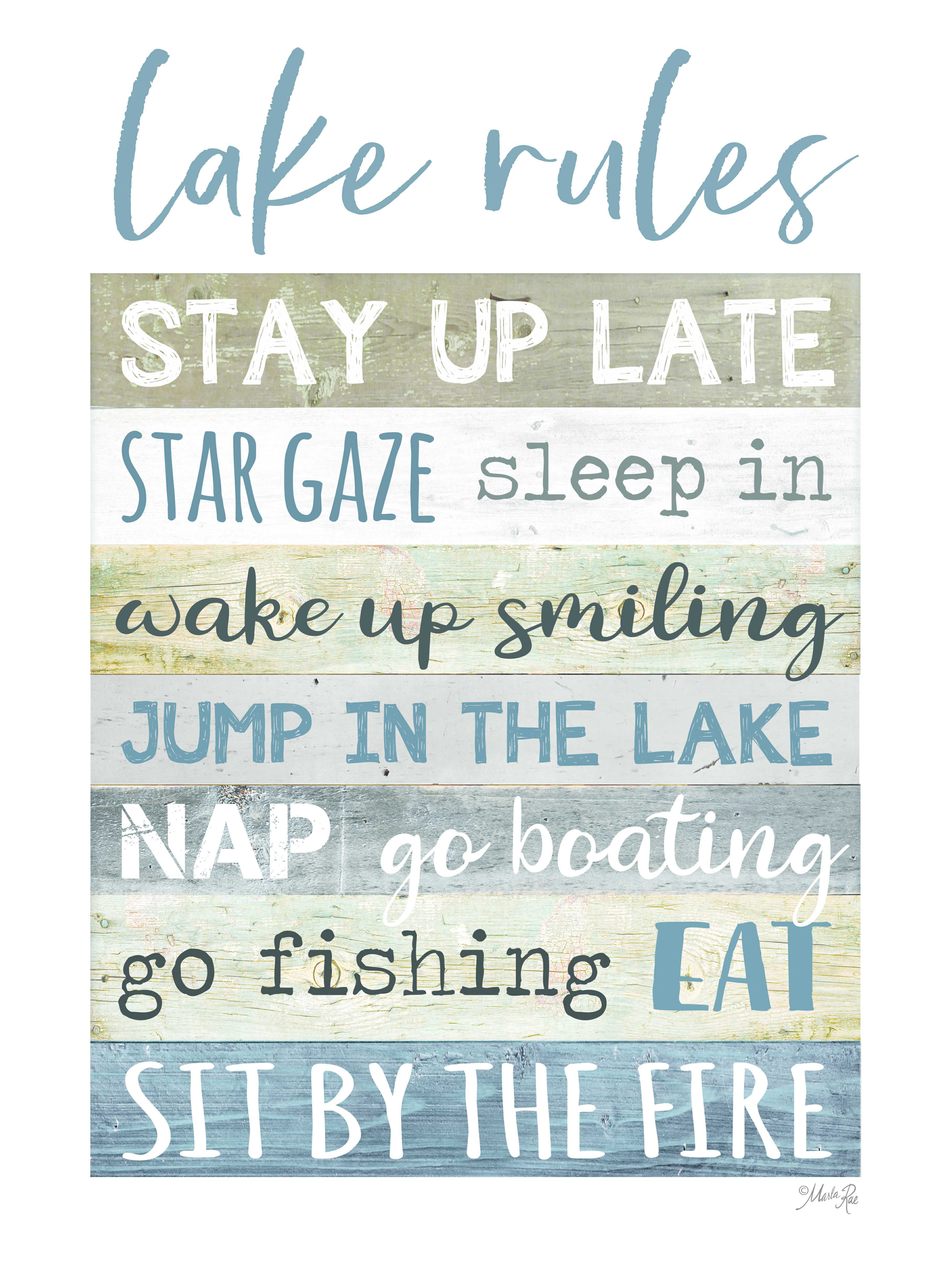The Twillery Co.® Lake Rules - Wrapped Canvas Print | Wayfair