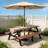 75" Solid Wood Picnic Table Set For 8 - Outdoor Dining Table With Built-In Benches & Umbrella Hole-124934342-124934340