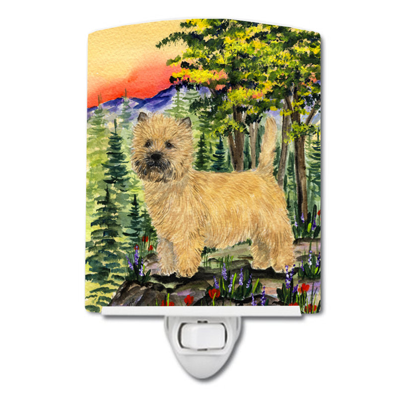 Éclairage de nuit en céramique cairn terrier
