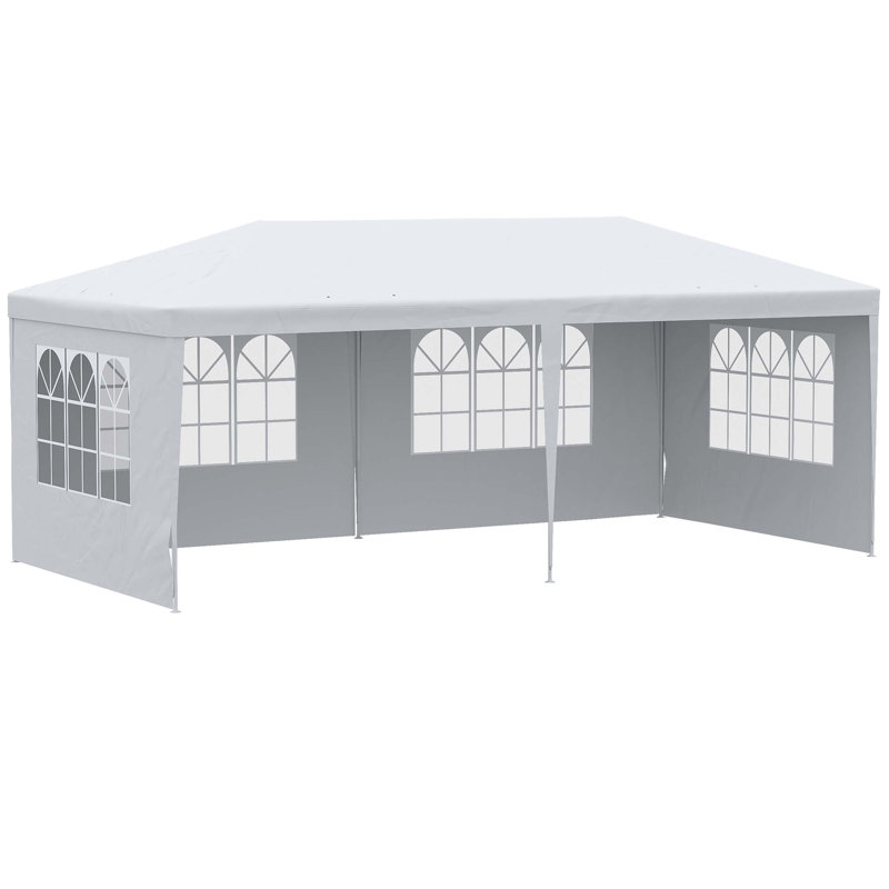 Outsunny 10' x 20' Large Party Tent, Events Shelter Canopy Gazebo with 4 Removable Side Walls, Shade Shelter for Weddings