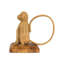 Sculpture de singe en rotin - Figurine animalière tissée à la main sur un support en bois, décor bohème tropical