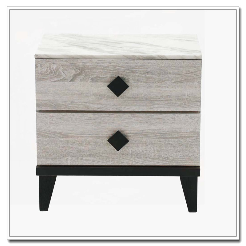 Nightstand with Storage Drawer, Light Brown