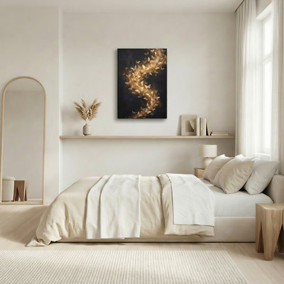 Golden Butterflies, reproduction d'art sur toile, ensemble de 1