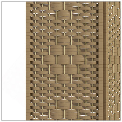 3 Panel Room Divider, Folding Screen, 5.6', Natural