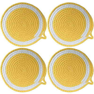Polyester Round 4 Piece Trivet Set