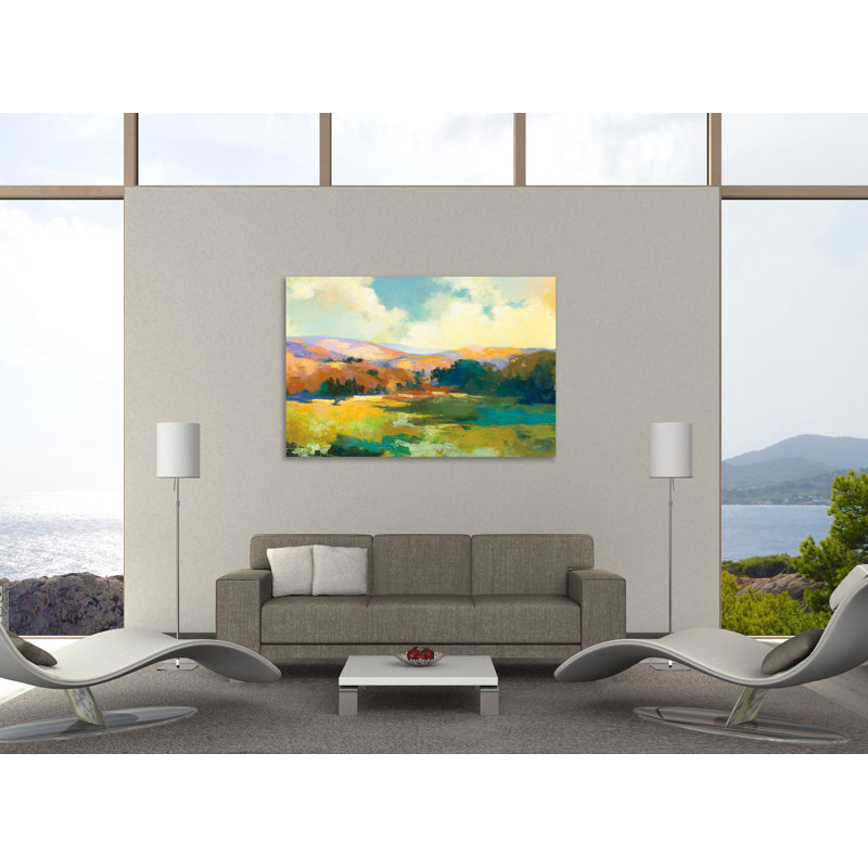 Toile tendue avec châssis «Day Break Valley Crop» par Julia Purinton, H 32 po x l 48 po x P 1,5 po