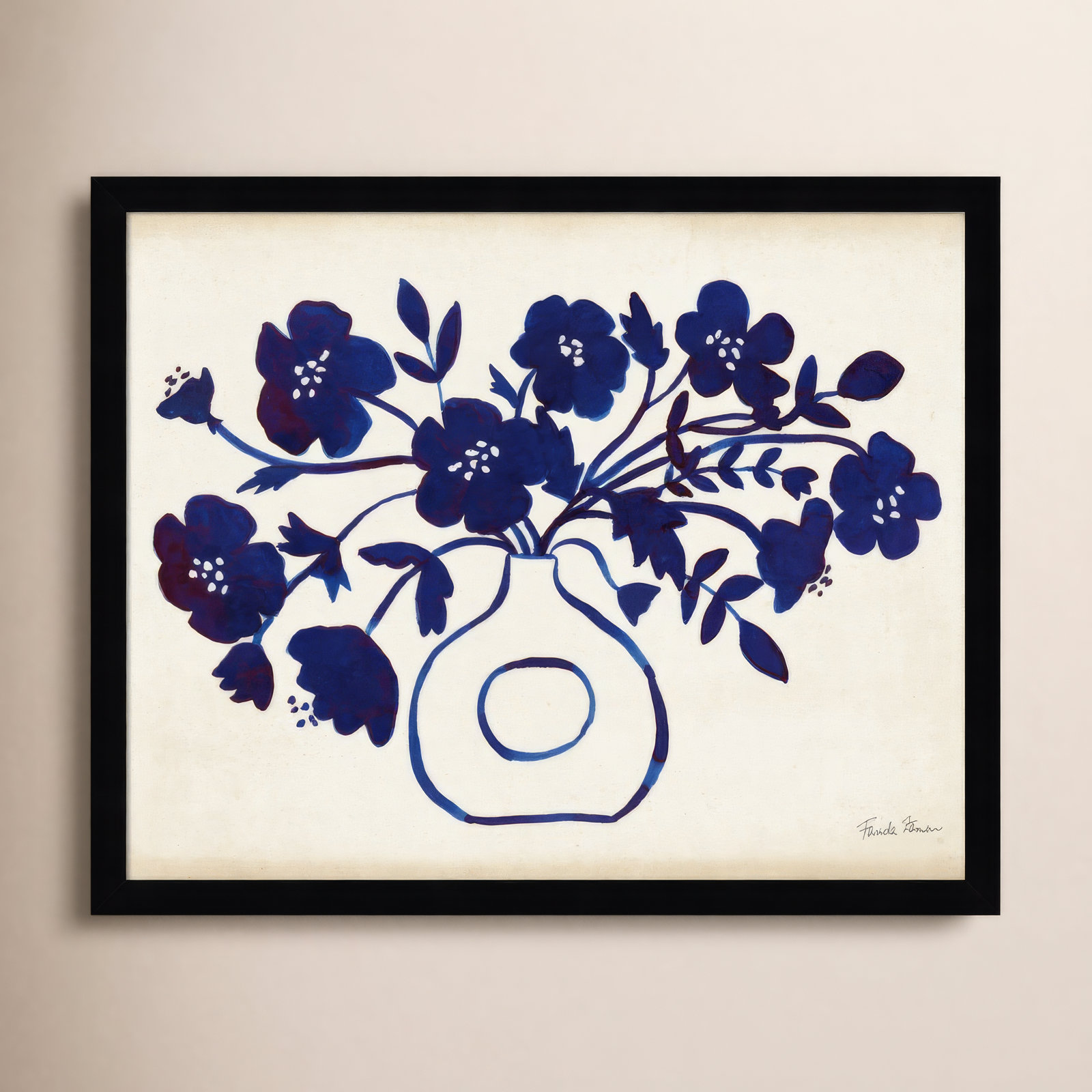Modern Blue by Farida Zaman, Black, 17" H x 21" W x 1" D