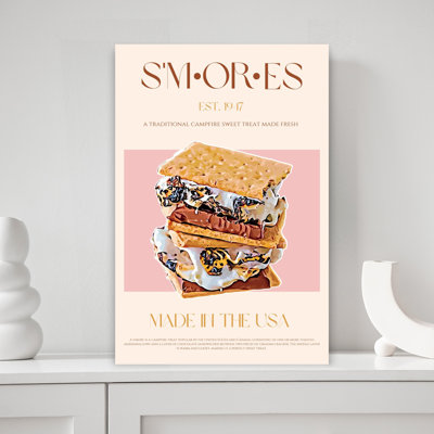 «Gooey Chocolate S'mores Classic Summer Architecture», art mural