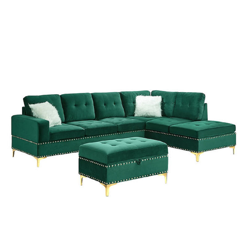 Canapé modulaire 2 pièces Naiden, Vert