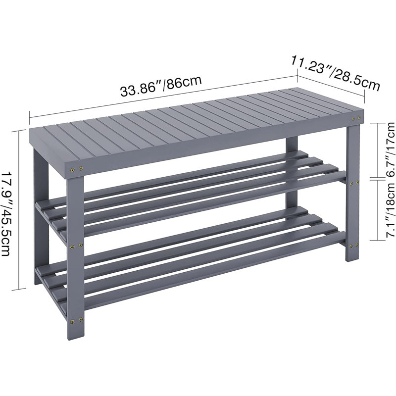 6 Pair Shoe Rack, Gray