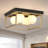 12.6 in. 4-Light Modern Flush Mount Light, Black & Gold Finish with Frosted Glass Globes, Perfect for Entryways and Foyers-967985006