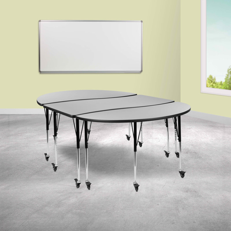 Ensemble de 3 tables d'activités Goddard, L 60 po x P 86 po x H 22 à 30 po, Gris