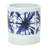 Set of Two White And Blue Ceramic 5 Ounce Abstract Round Pot Planters