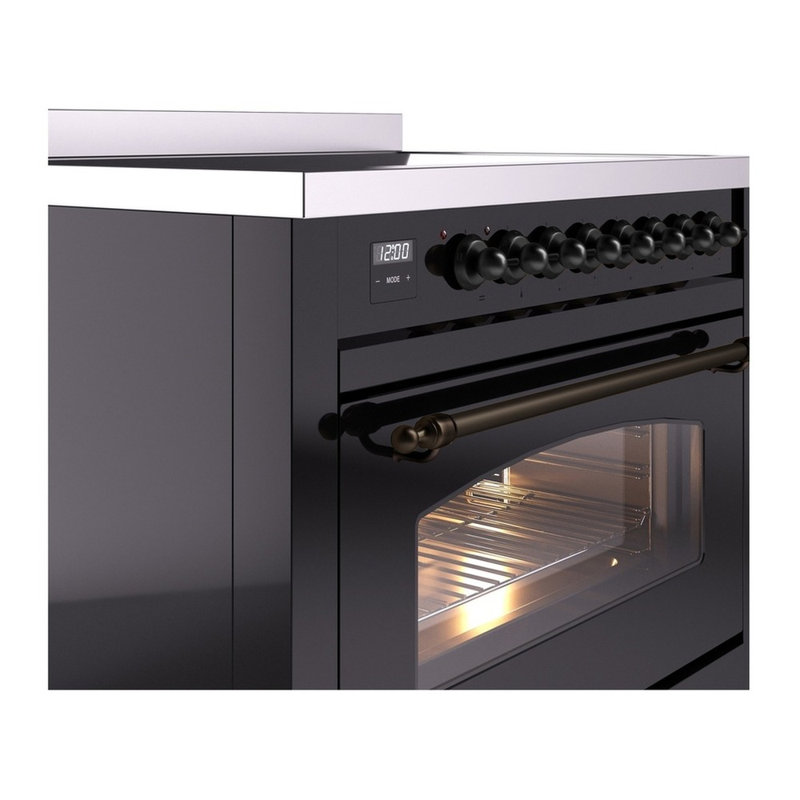 ILVE Nostalgie II 36 in Induction Range, Glossy Black/Bronze