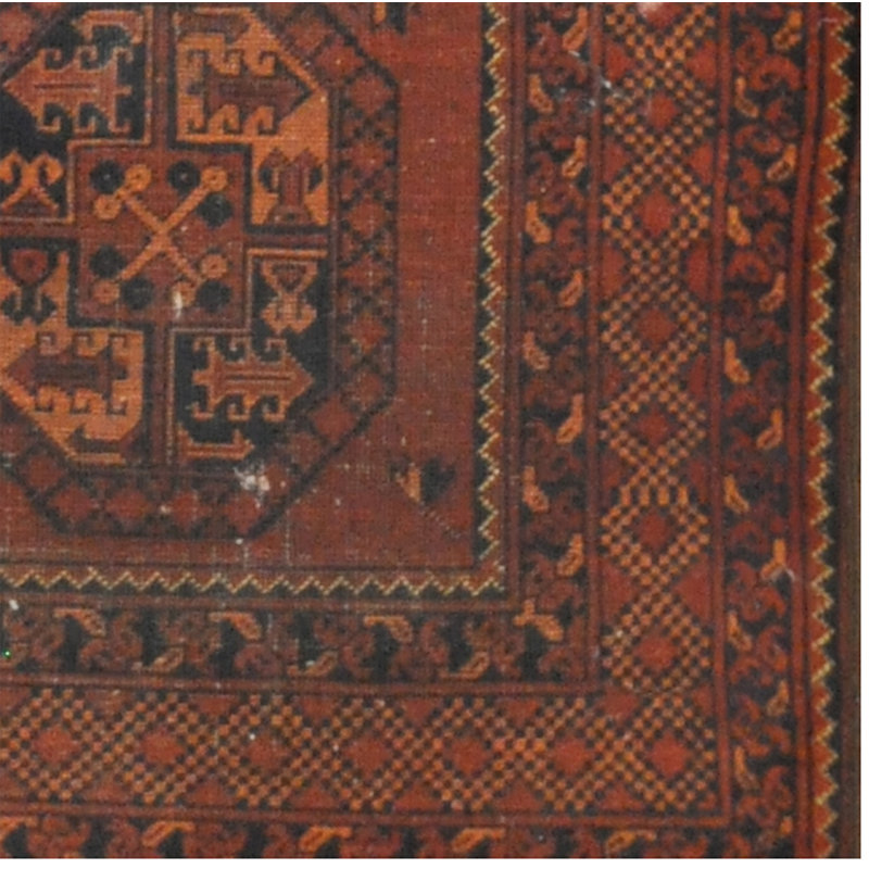 Tapis de couloir rouille en laine noué à la main 2 pi 9 po x 9 pi 9 po Zaphod