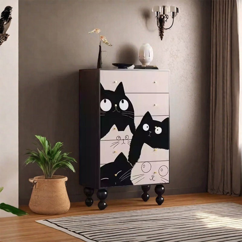 Armoire de rangement en noyer avec tiroirs spacieux
