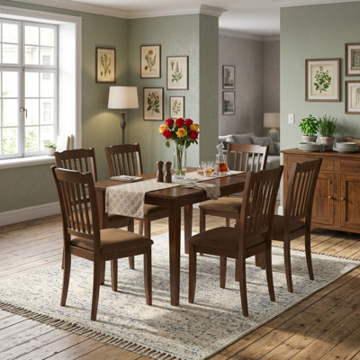 Ensemble de table de salle à manger 5 pièces en acajou et bois d'hévéa