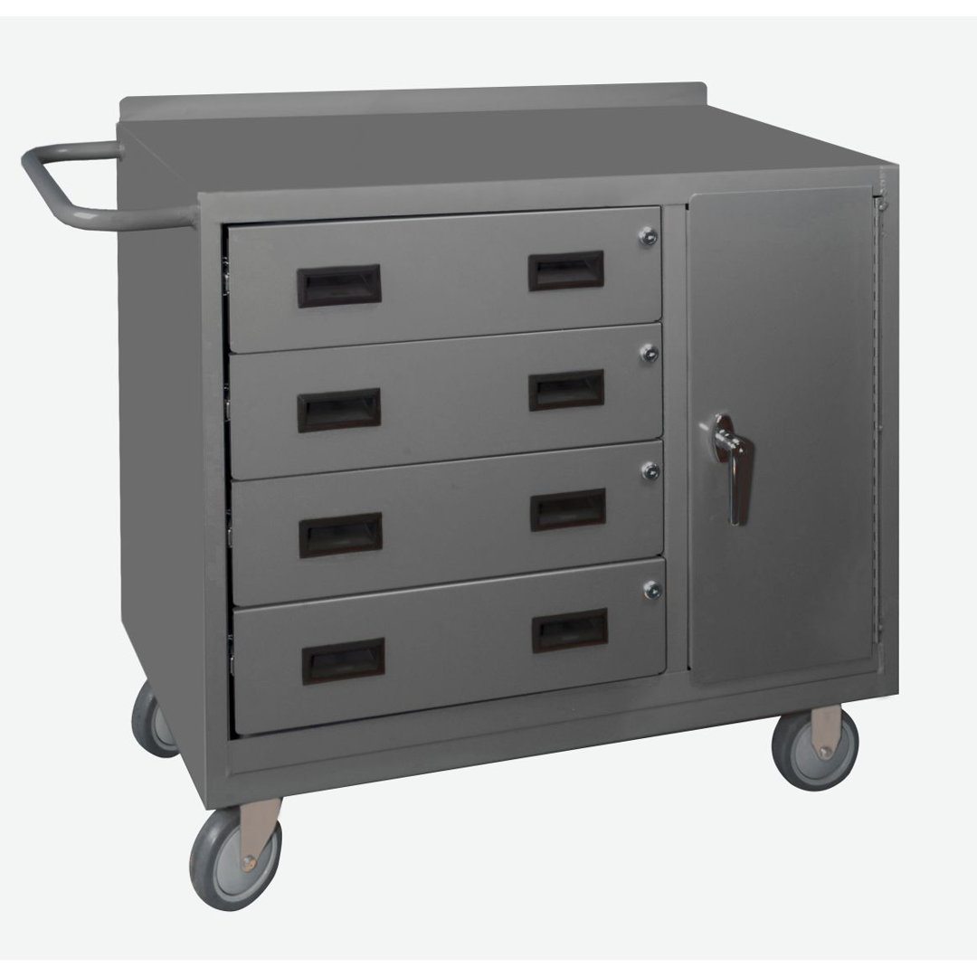 36'' W 4 -Drawer Steel Bottom Rollaway Chest with Wheels Durham Manufacturing