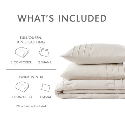 Ebern Designs Seamus Pinch Pleated Soft Washed Boho Comforter Set ...