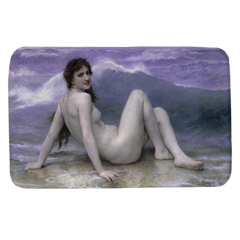 Tapis pour salle de bain wave, l 17 po x L 24 po, Beige / Mauve