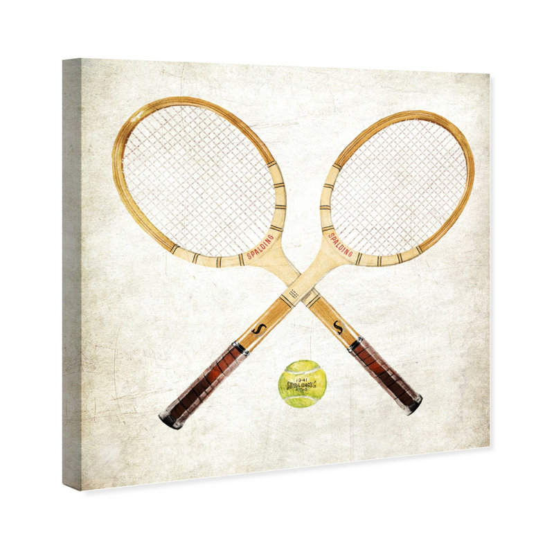 «Vintage Rackets», reproduction d'impression, H 16 po x l 16 po x P 1,5 po