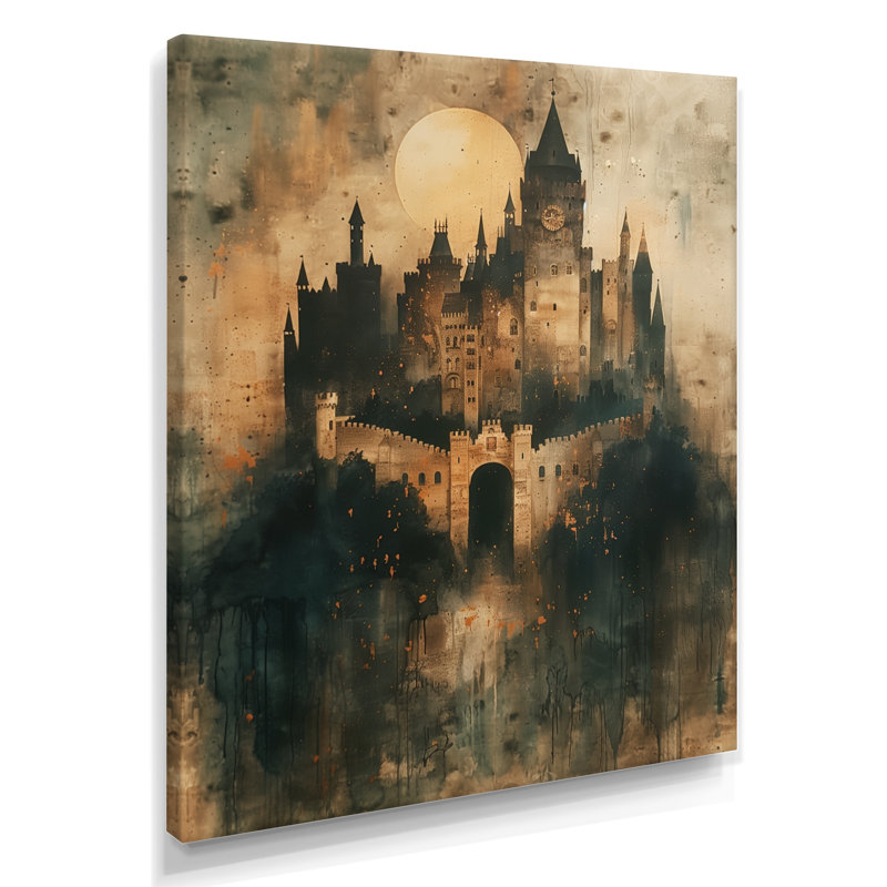 Yaelle - Châteaux, art mural, H 32 po x l 16 po x P 1 po, Toile tendue